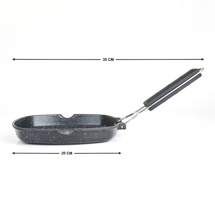 Chef Special Aluminium Grill Pan with Foldable Bakelite Handle - 20cm