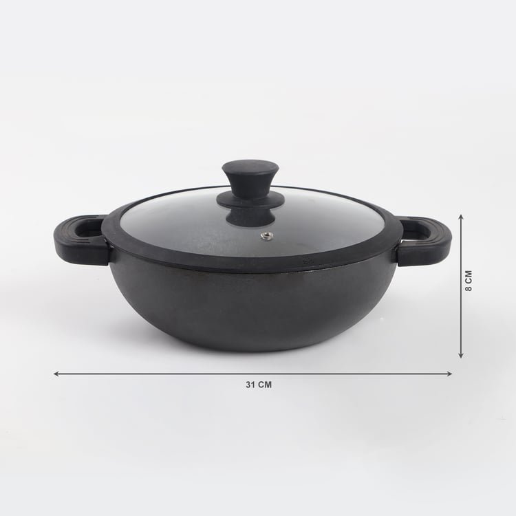 Chef Special Cast Iron Kadhai with Lid - 31cm