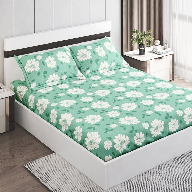 Pacific Juniper Floral Printed 3Pcs Queen Bedsheet Set
