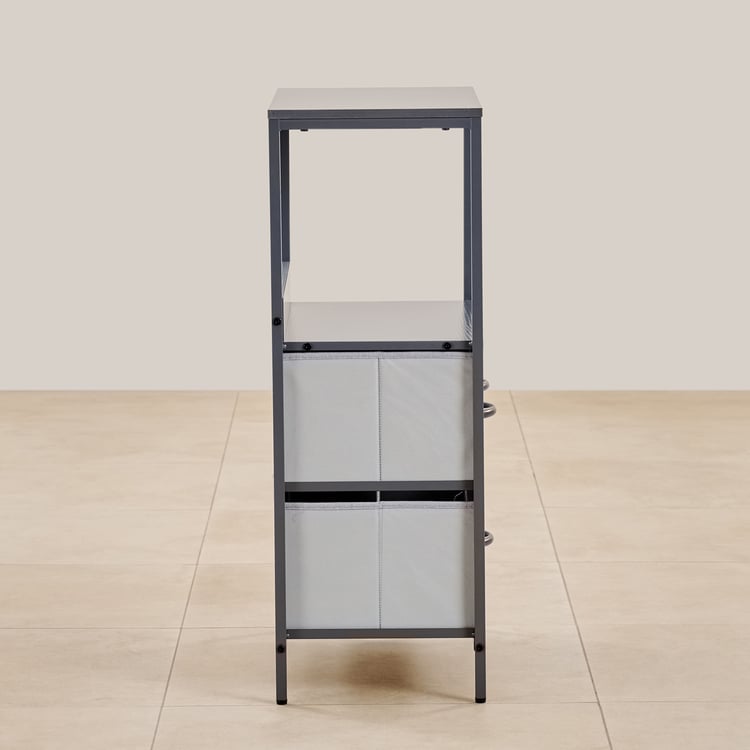 Helios Ethan Metal 3-Tier Multipurpose Cabinet - Grey