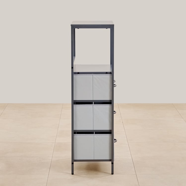 Helios Ethan Metal 4-Tier Multipurpose Cabinet - Grey