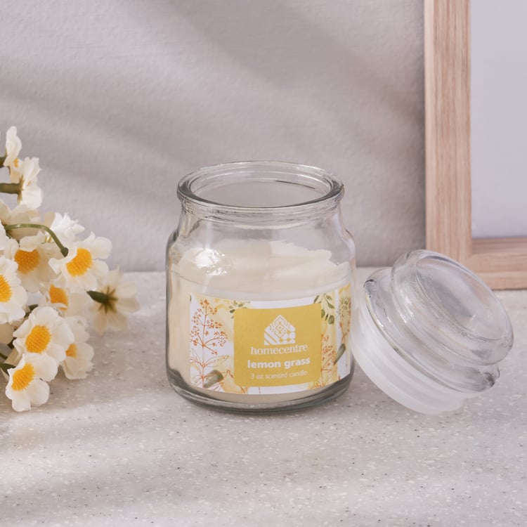 Corsica Lemon Grass Scented Jar Candle with Lid