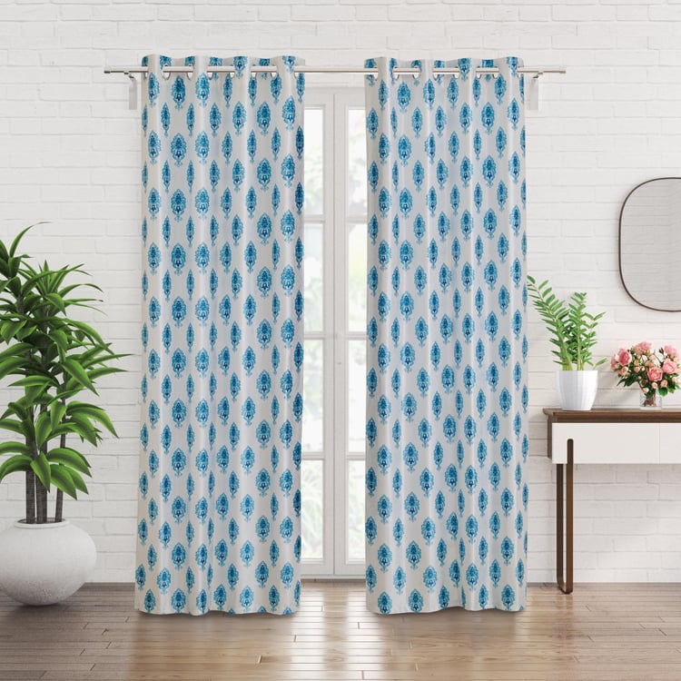 Corsica Andrea Set of 2 Printed Light Filtering Door Curtains