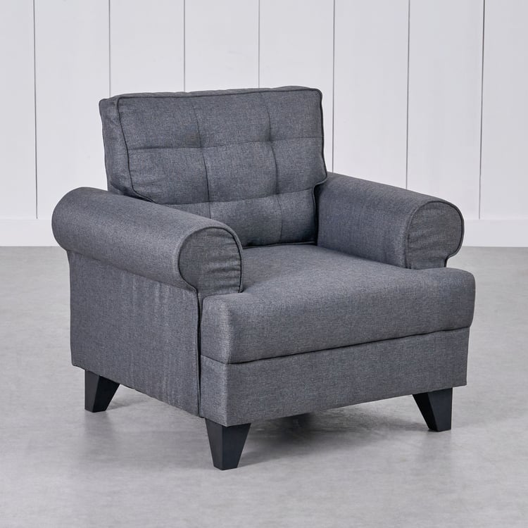 Helios California Fabric 1-Seater Sofa - Grey