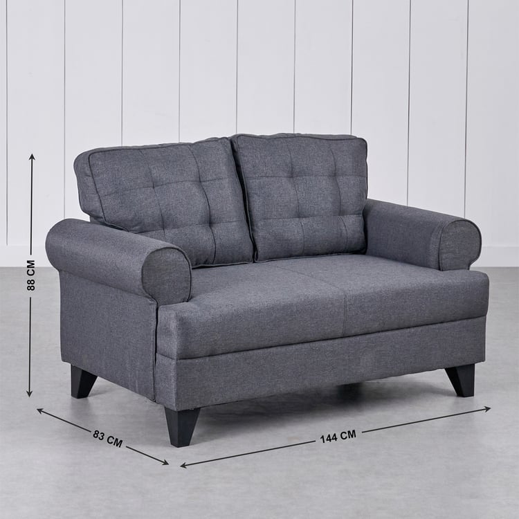 Helios California Fabric 2-Seater Sofa - Grey