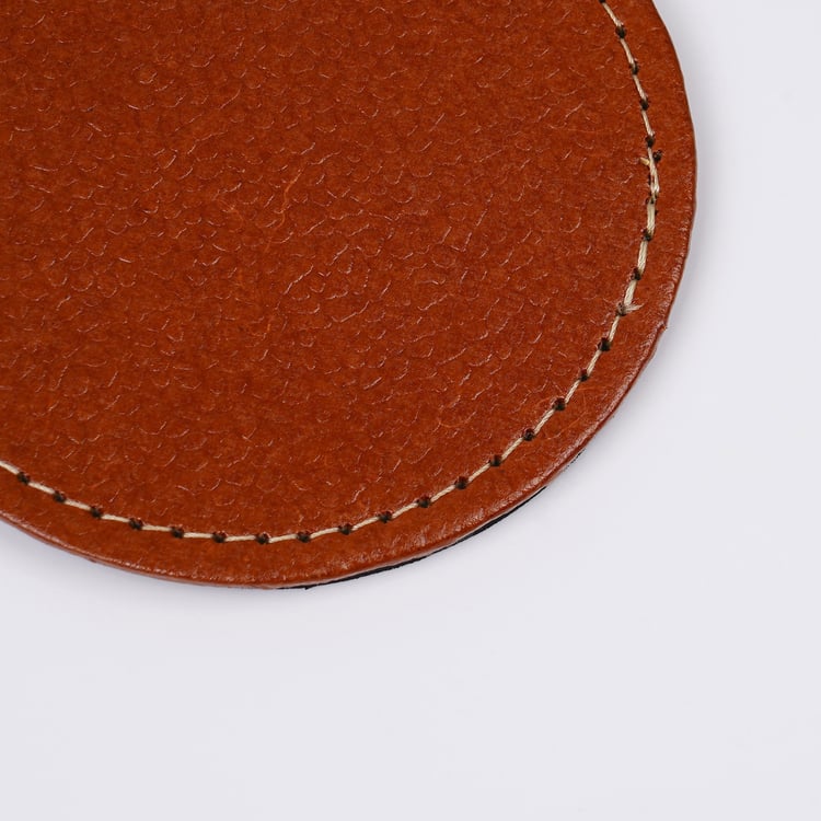 Orion Set of 4 Eco Leatherette Coasters With Holder