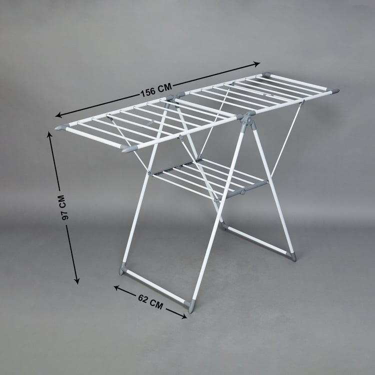 Omnia Stainless Steel 2-Tier Foldable Clothes Drying Rack