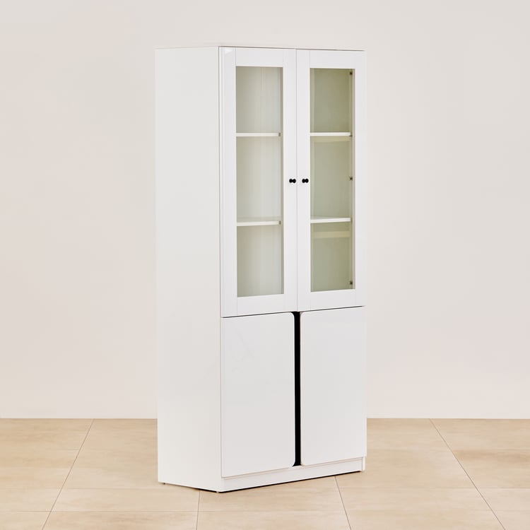Polaris 4-Door Book Cabinet - White