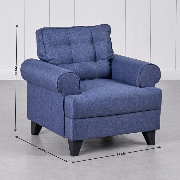 Helios California Fabric 3+2+1 Seater Sofa Set - Blue