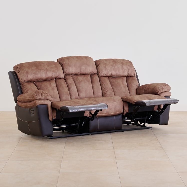 Aires Faux Leather 3+2 Seater Recliner Set - Brown