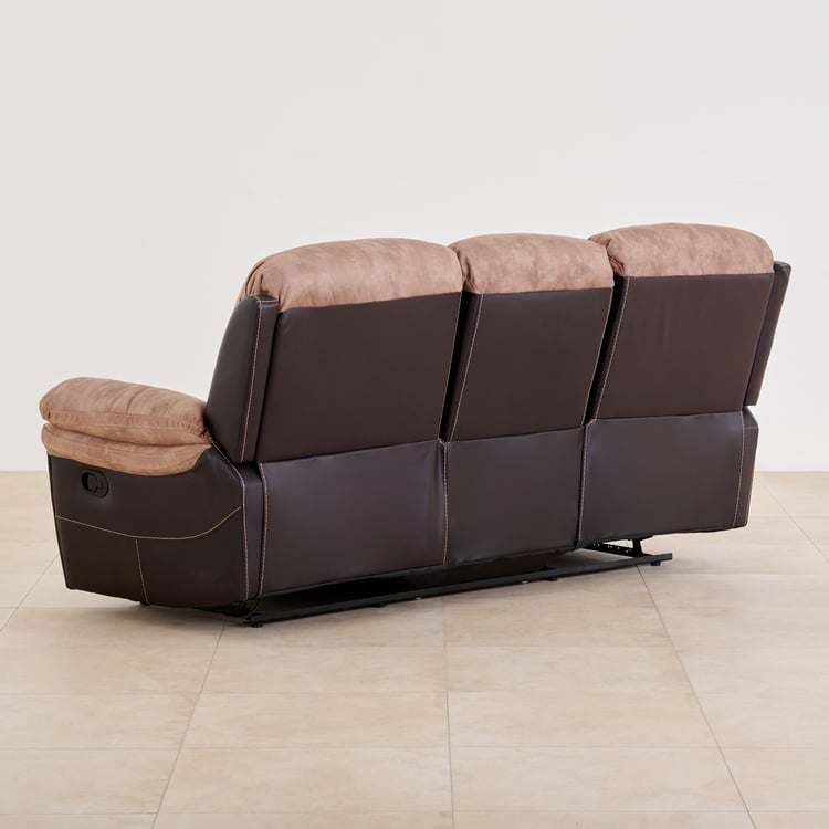 Aries Faux Leather 3+1+1 Seater Recliner Set - Brown