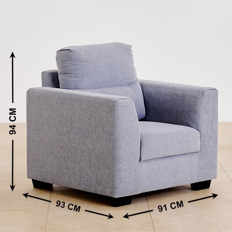 Ellora Fabric 3+2+1 Seater Sofa Set - Grey