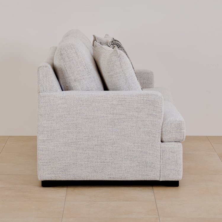 Helios Nicole Fabric 3-Seater Sofa with Cushions - Beige