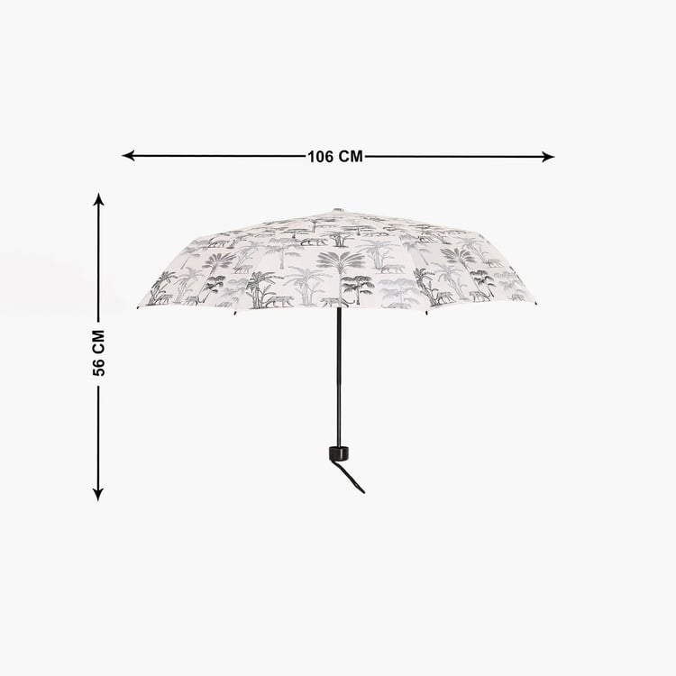 INDIA CIRCUS Grayscale Safari Printed Three-Fold Umbrella