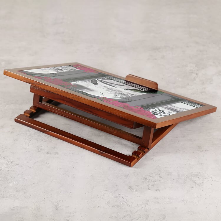 INDIA CIRCUS Royal Hues Foldable Laptop Table - Brown