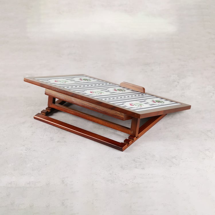 INDIA CIRCUS Grey Spell Foldable Laptop Table - Brown