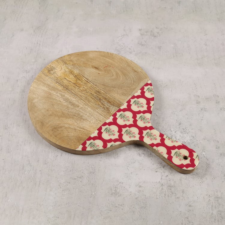 INDIA CIRCUS Poppy Flower Scarlet Mango Wood Chopping Board