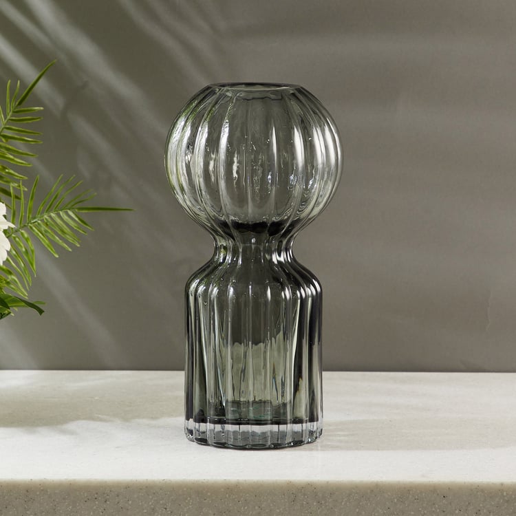 Brian Glass Ribbed Vase