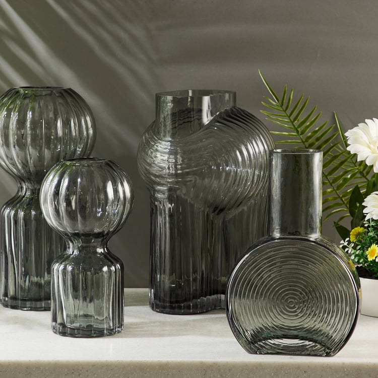 Brian Glass Ribbed Vase