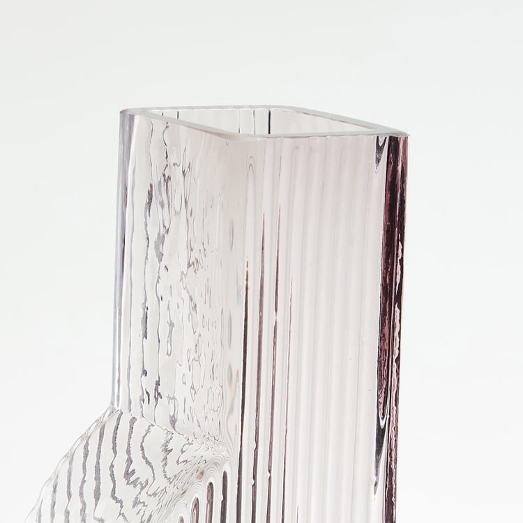 Brian Coral Ribbed Glass Vase
