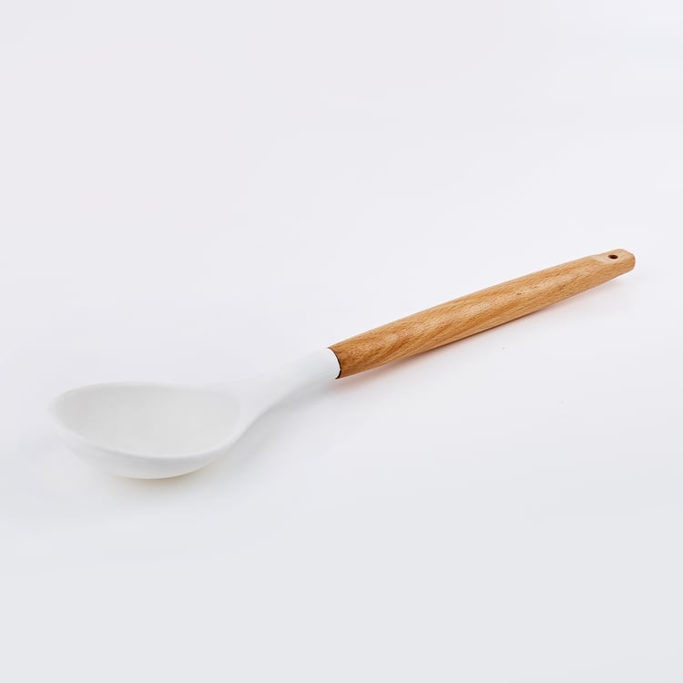 Marshmallow Aruba Silicone Spoon with Wooden Handle
