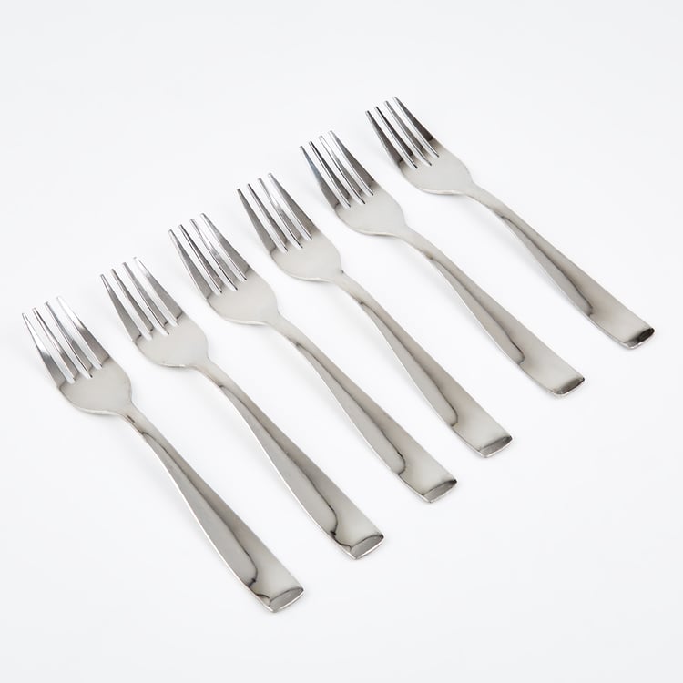 Glister Dune Set of 6 Stainless Steel Baby Forks
