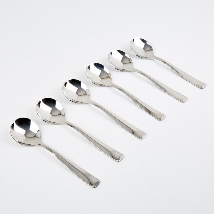 Glister Dune Set of 6 Stainless Steel Soup Spoons