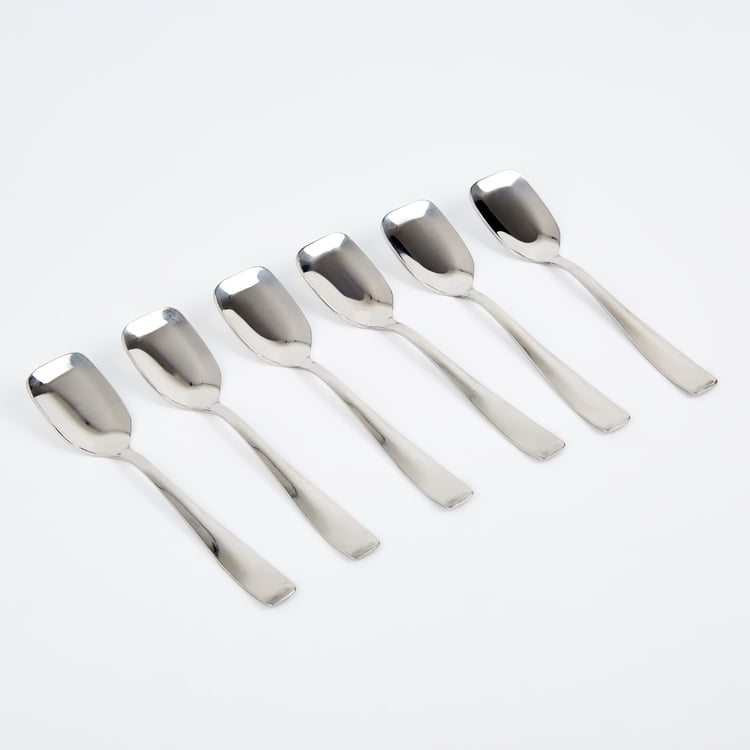 Glister Dune Set of 6 Stainless Steel Ice Cream Spoons