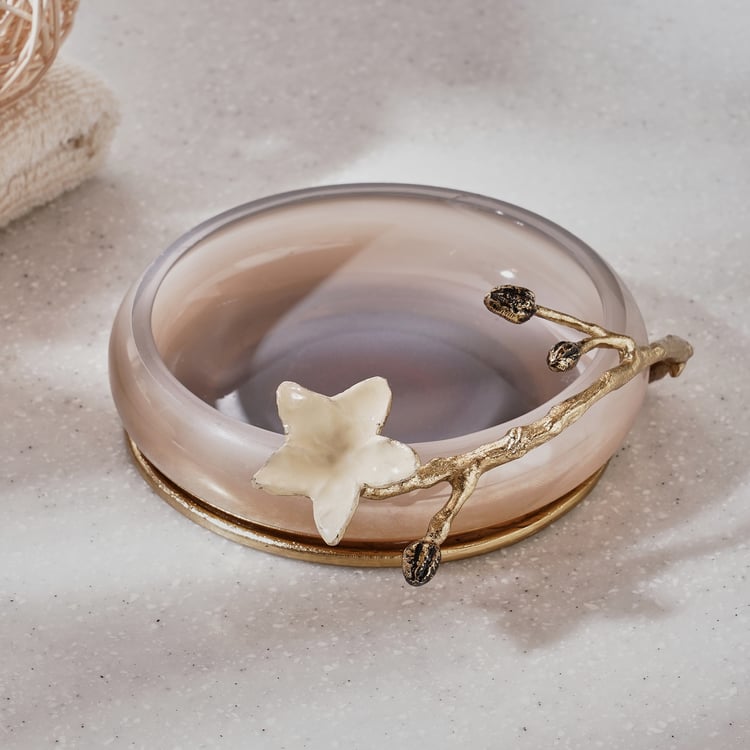 Panama Bloom Glass Soap Dish