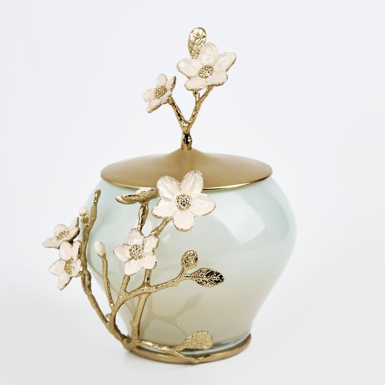Eternity Vivere Glass Floral Decorative Canister