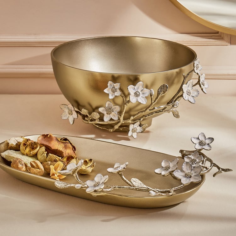 Eternity Vivere Aluminium Floral Decorative Bowl