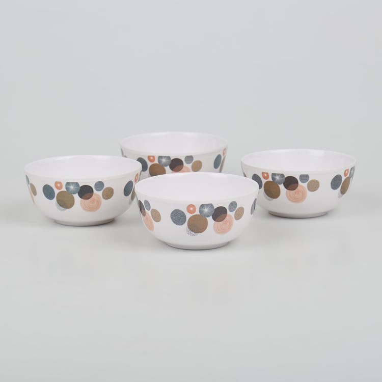 Corsica Azalea Set of 4 Melamine Printed Veg Bowls - 220ml