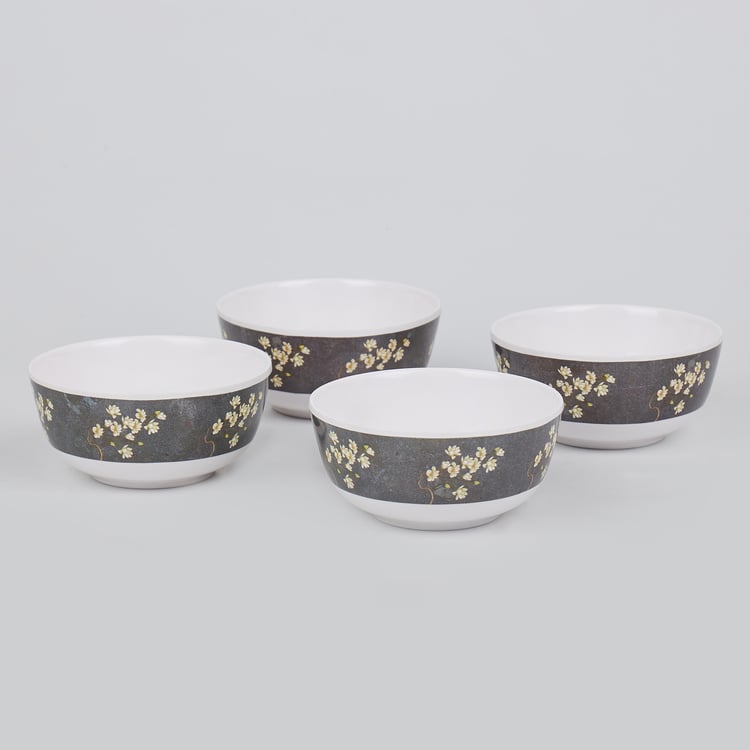Corsica Azalea Set of 4 Melamine Printed Serving Bowl - 220ml