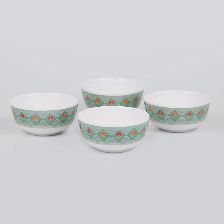 Corsica Azalea Set of 4 Melamine Printed Serving Bowl - 220ml