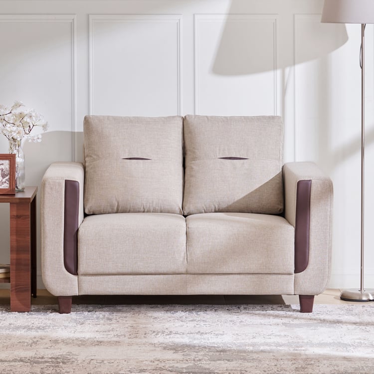 Berry Fabric 2-Seater Sofa - Beige