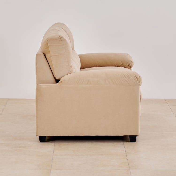 Mojo Velvet 3-Seater Sofa - Beige