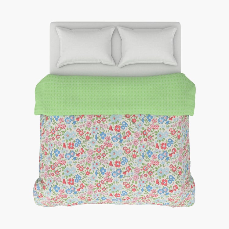 PORTICO Morning Glory Cotton Floral Printed Double Comforter