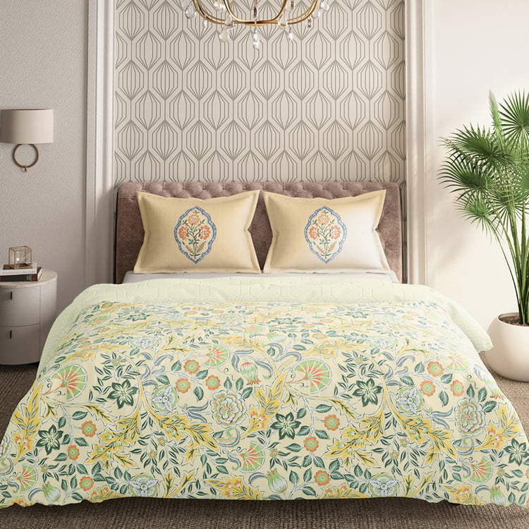 PORTICO Shalimaar Cotton Printed 3Pcs Double Bed Cover Set
