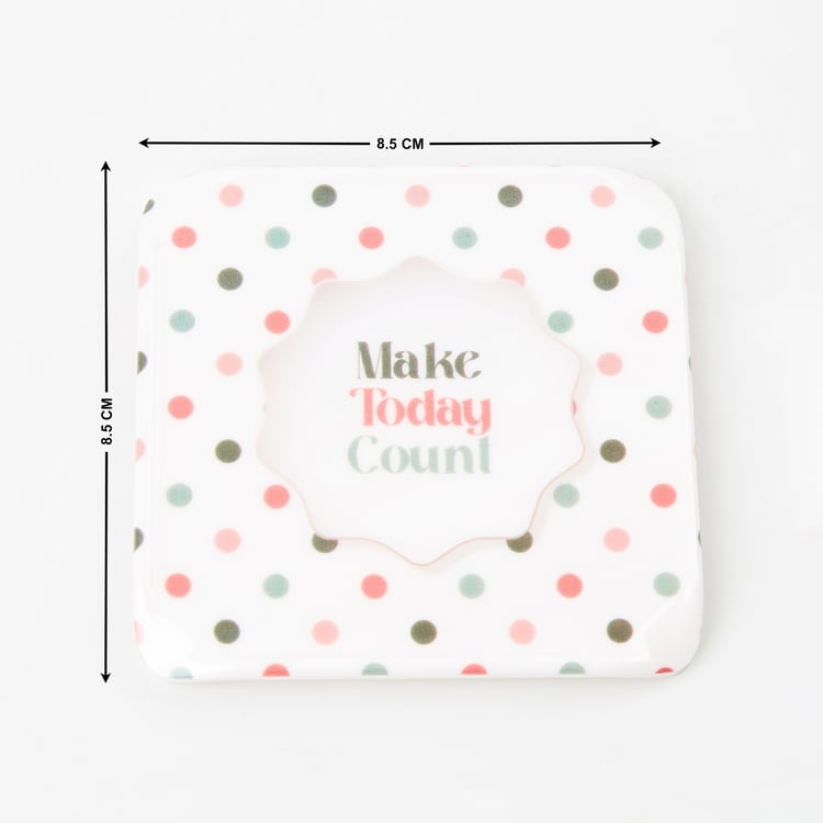 Raisa Pastel Retro Set of 4 Melamine Printed Coasters with Holder