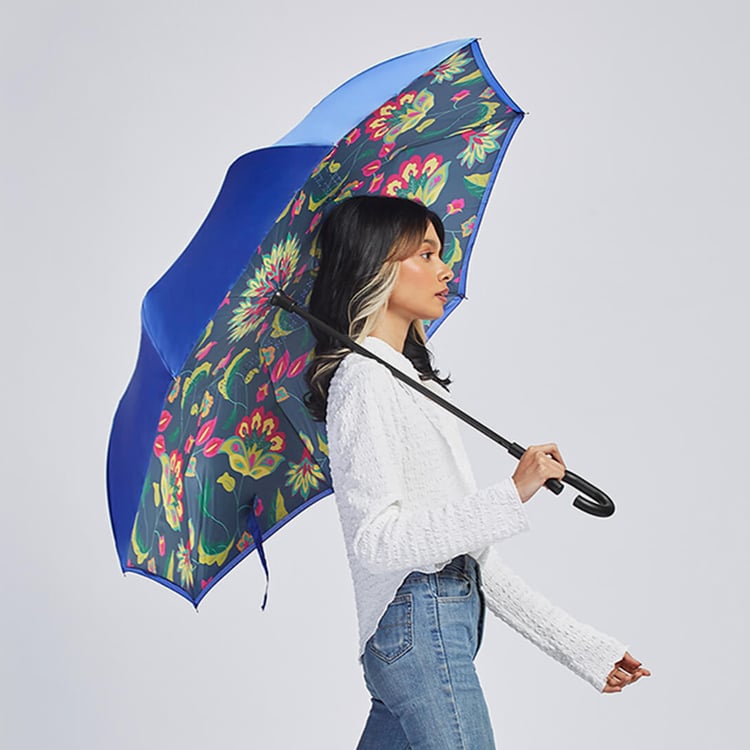 INDIA CIRCUS Cyanic Pop Burst Printed Reversible Umbrella