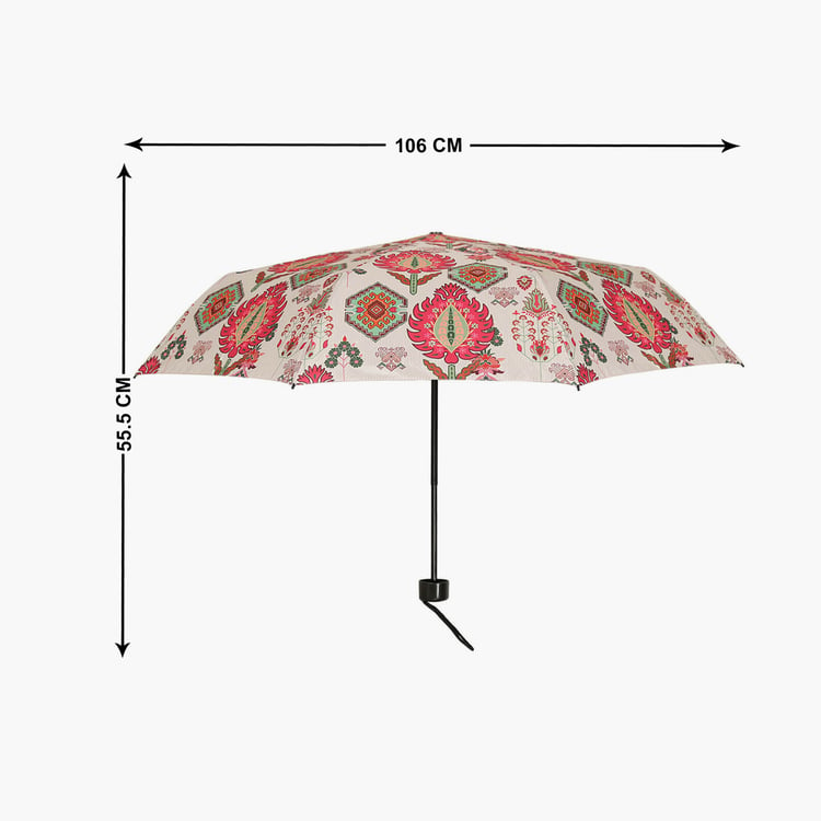 INDIA CIRCUS Mystifying Dazzle Printed 3-Fold Umbrella