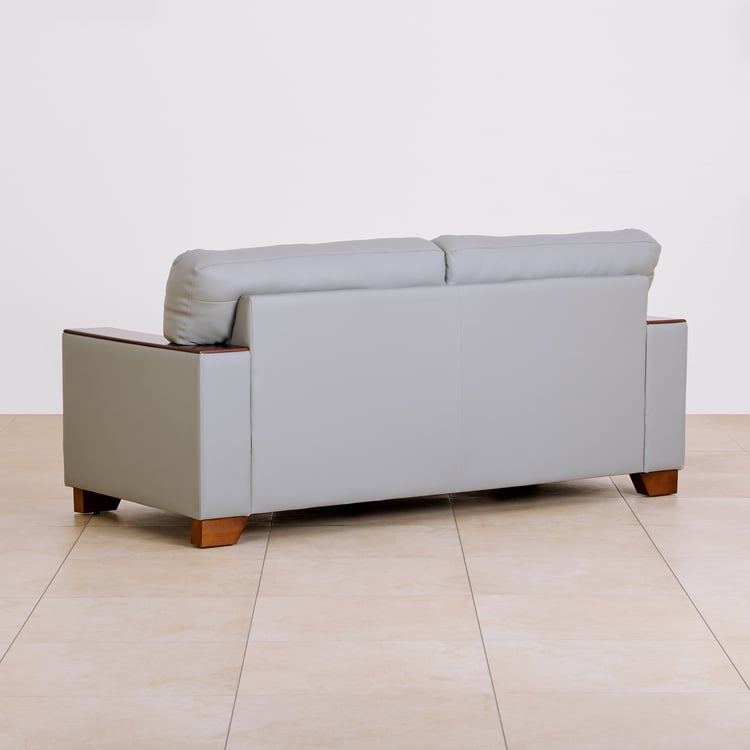 Walter Half Leather 3-Seater Sofa - Grey