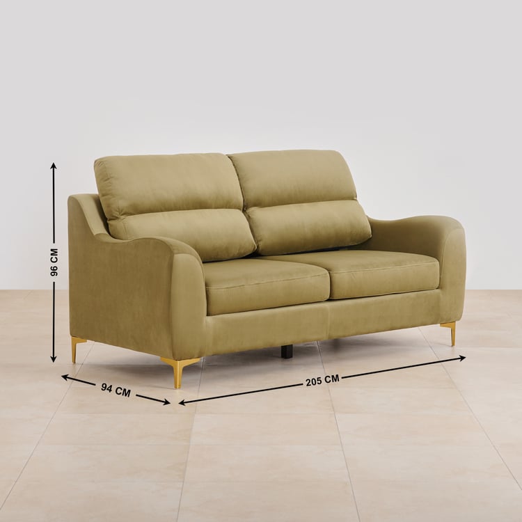 Bianca Velvet 3+2+1 Seater Sofa Set - Olive