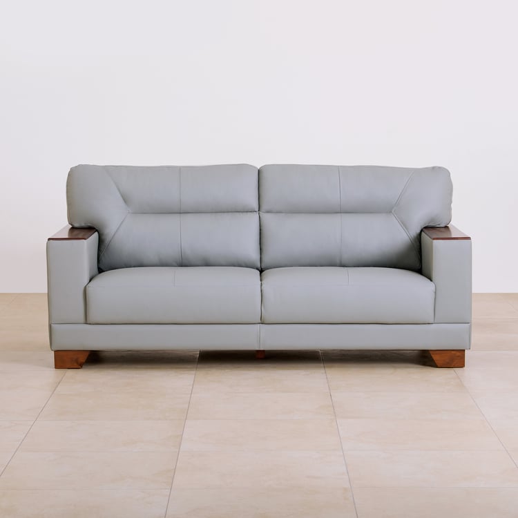 Walter Half Leather 3+1+1 Seater Sofa Set - Grey