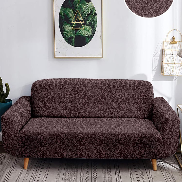 Helios Morgan Damask Print 3-Seater Sofa Cover