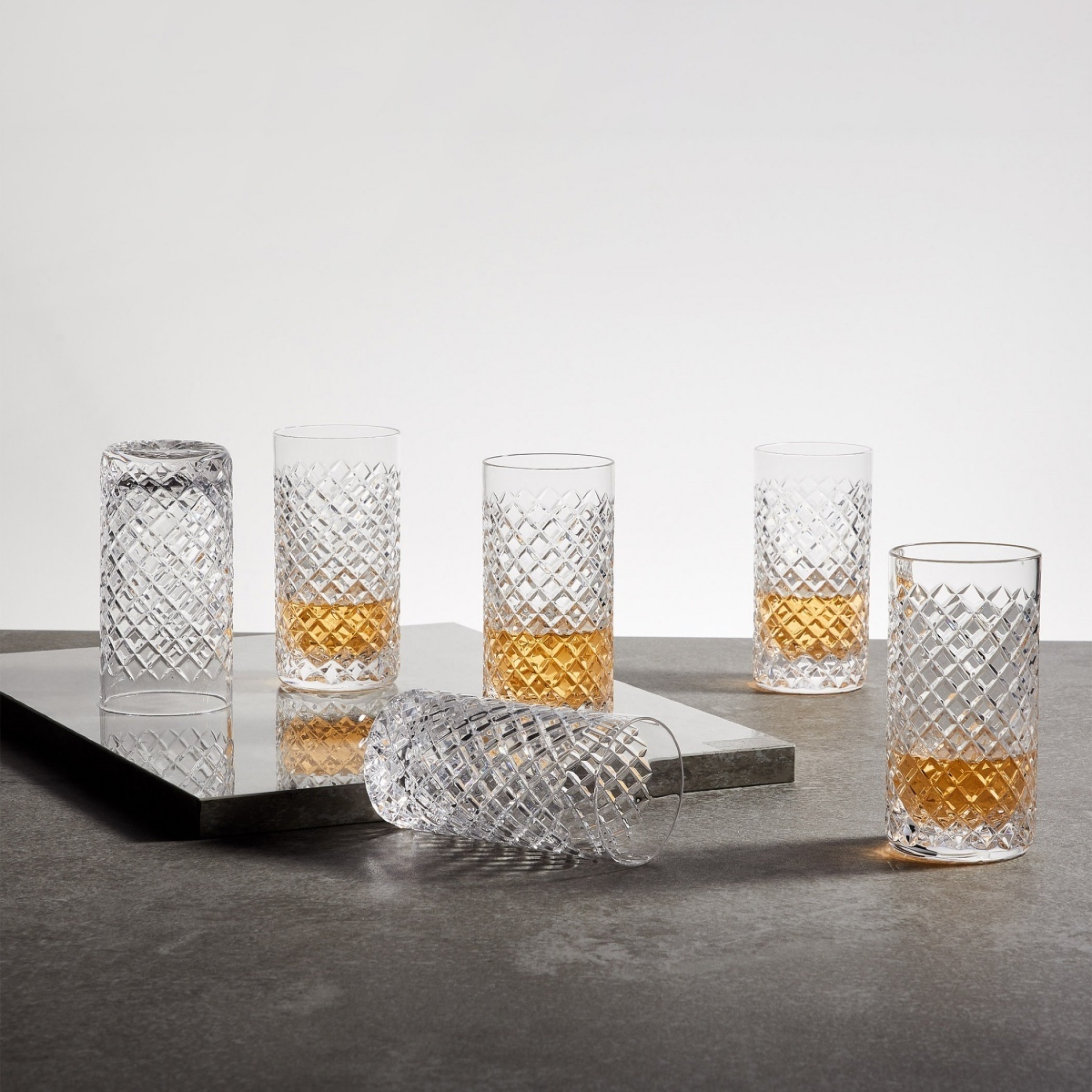SOLITAIRE Cylinder Round Highball Glass-Set Of 6 Pcs