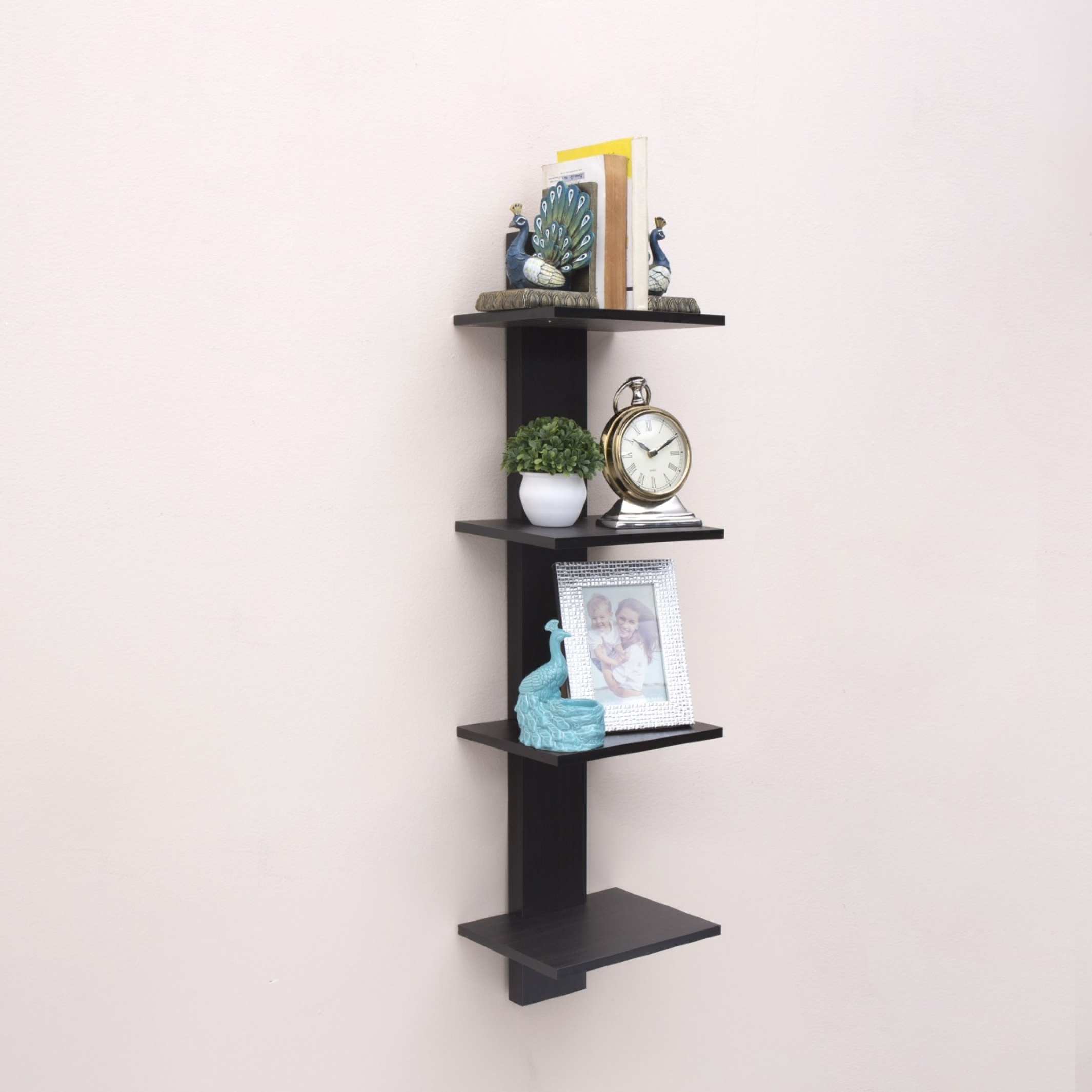 Agnes 4-Tier Cantilevered Wall Shelf - Wenge