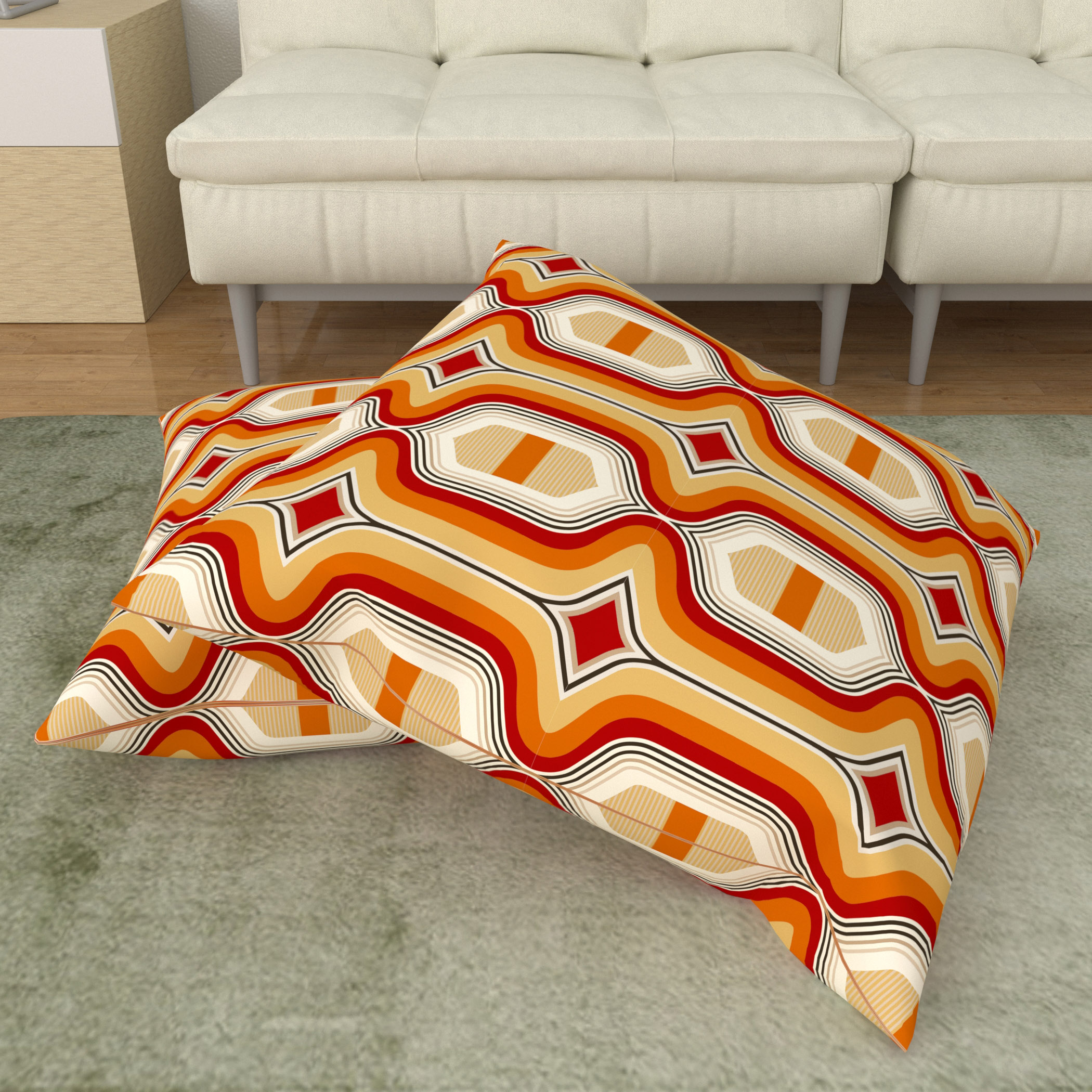 Ebony Set of 2 Filled Cushions - 65x65cm