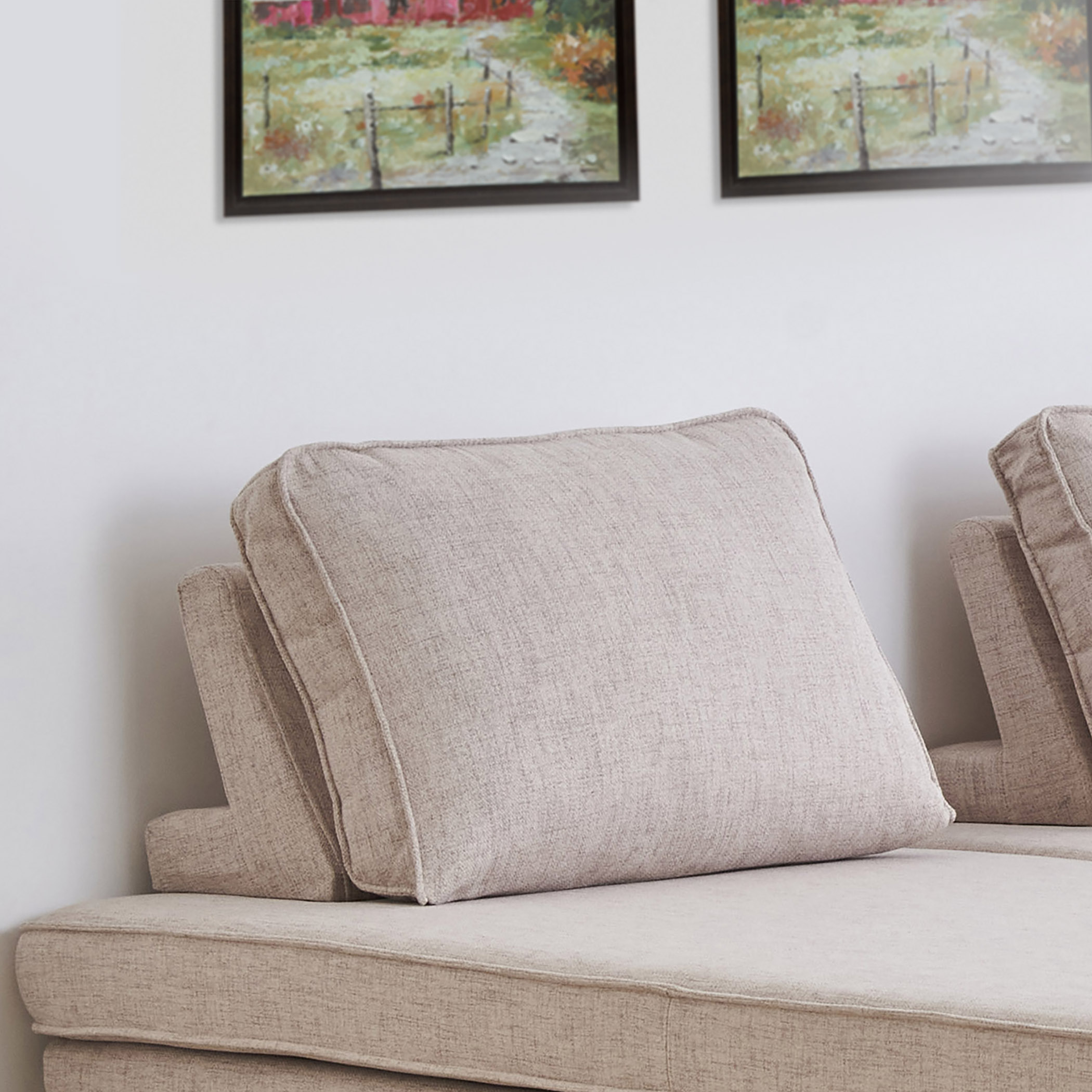 Ebony Fabric Sofa Back Rest - Beige
