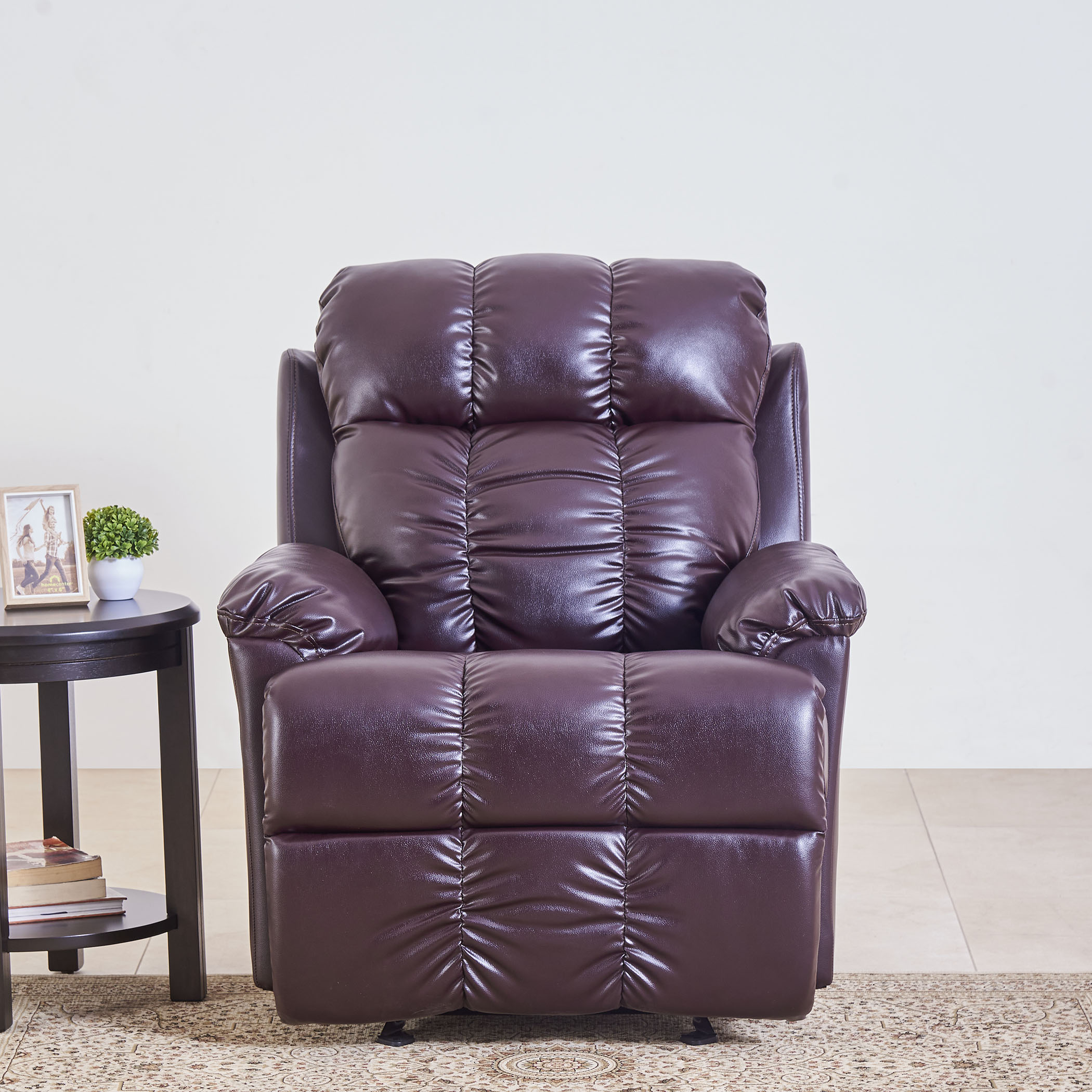 Baines Faux Leather 1-Seater Recliner - Brown